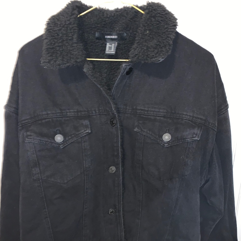 Black Collared Forever 21 Jean Jacket